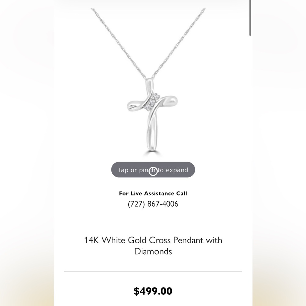 Elegant Silver Cross Pendant Necklace